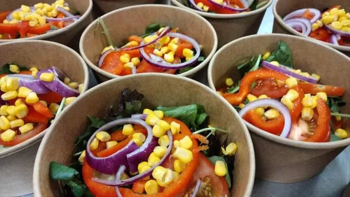 A rainbow salad bowl